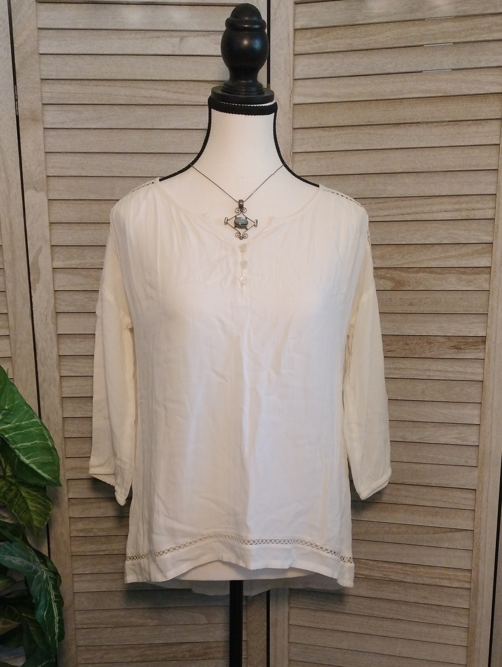 ⚜️ NWT Old Navy Girls Peasant Style Blouse With Open Stitch Trim - Size XL (14)